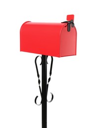 Photo of Shiny red letter box on white background