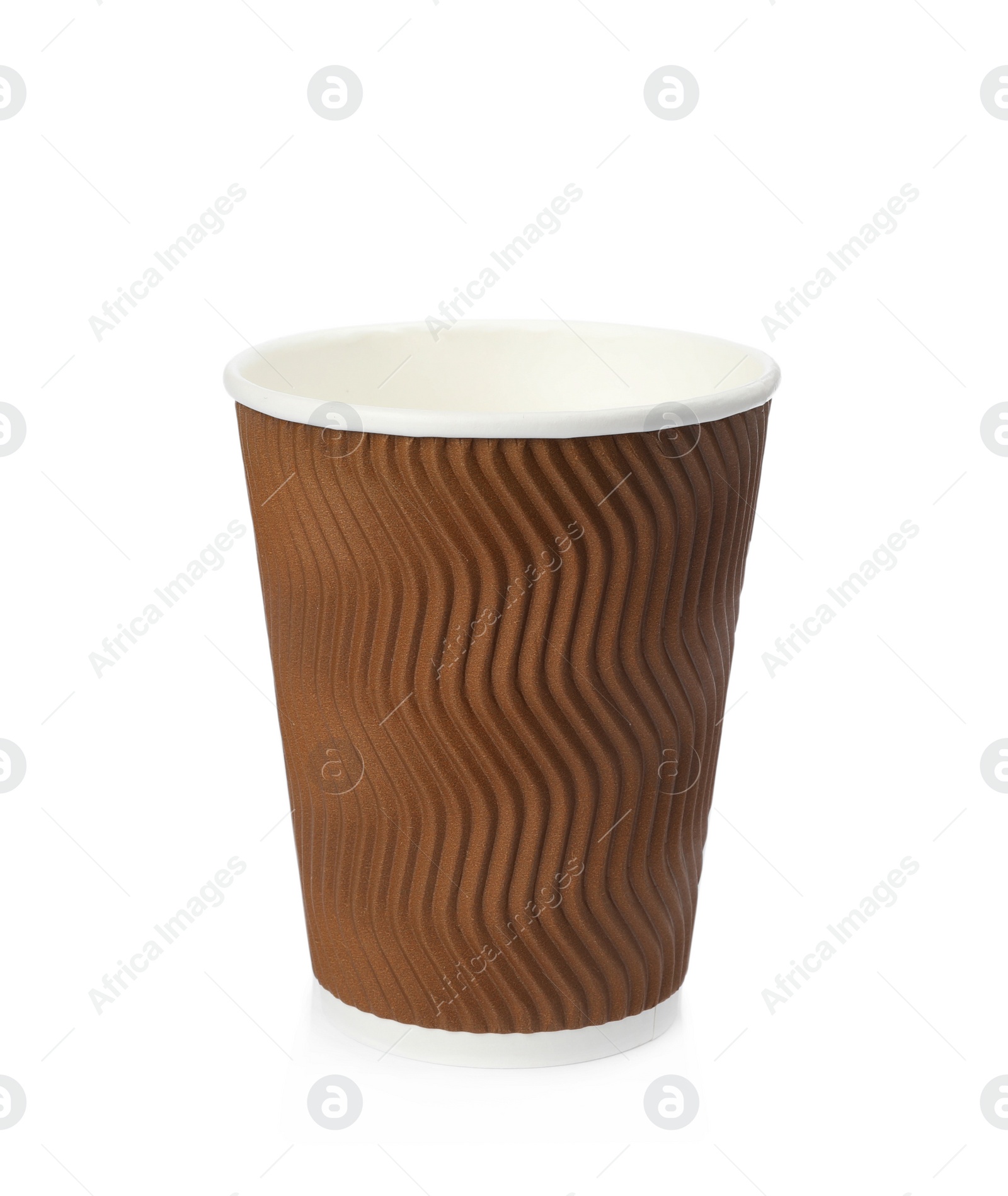 Photo of Takeaway paper coffee cup isolated on white