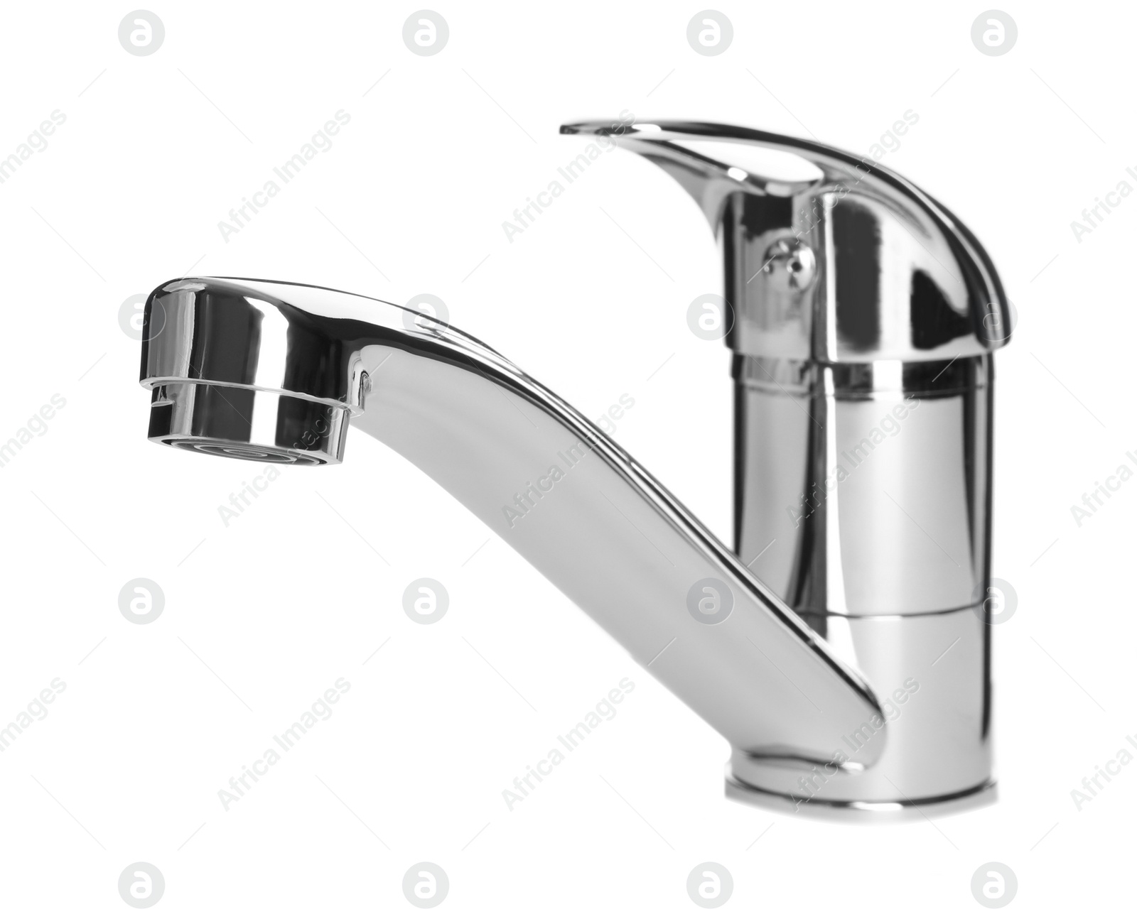 Photo of Single handle water tap isolated on white