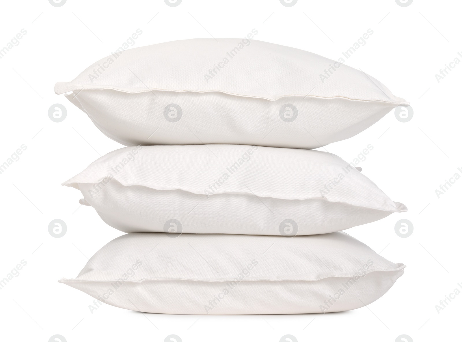 Photo of Stack of soft pillows isolated on white