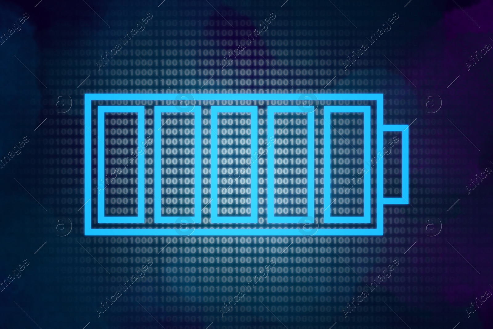 Illustration of Fully charged battery on color background. Illustration