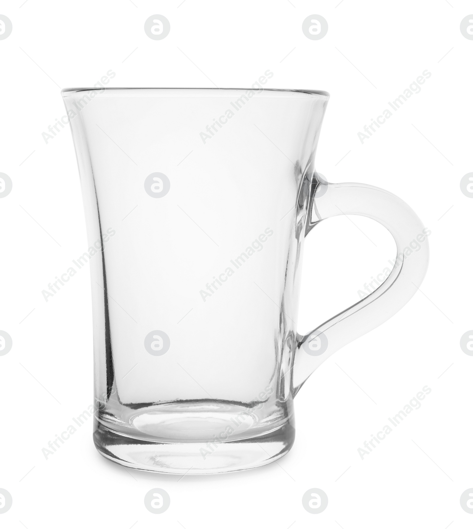 Photo of Empty glass cup for coffee on white background