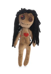 Photo of Voodoo doll with pins isolated on white