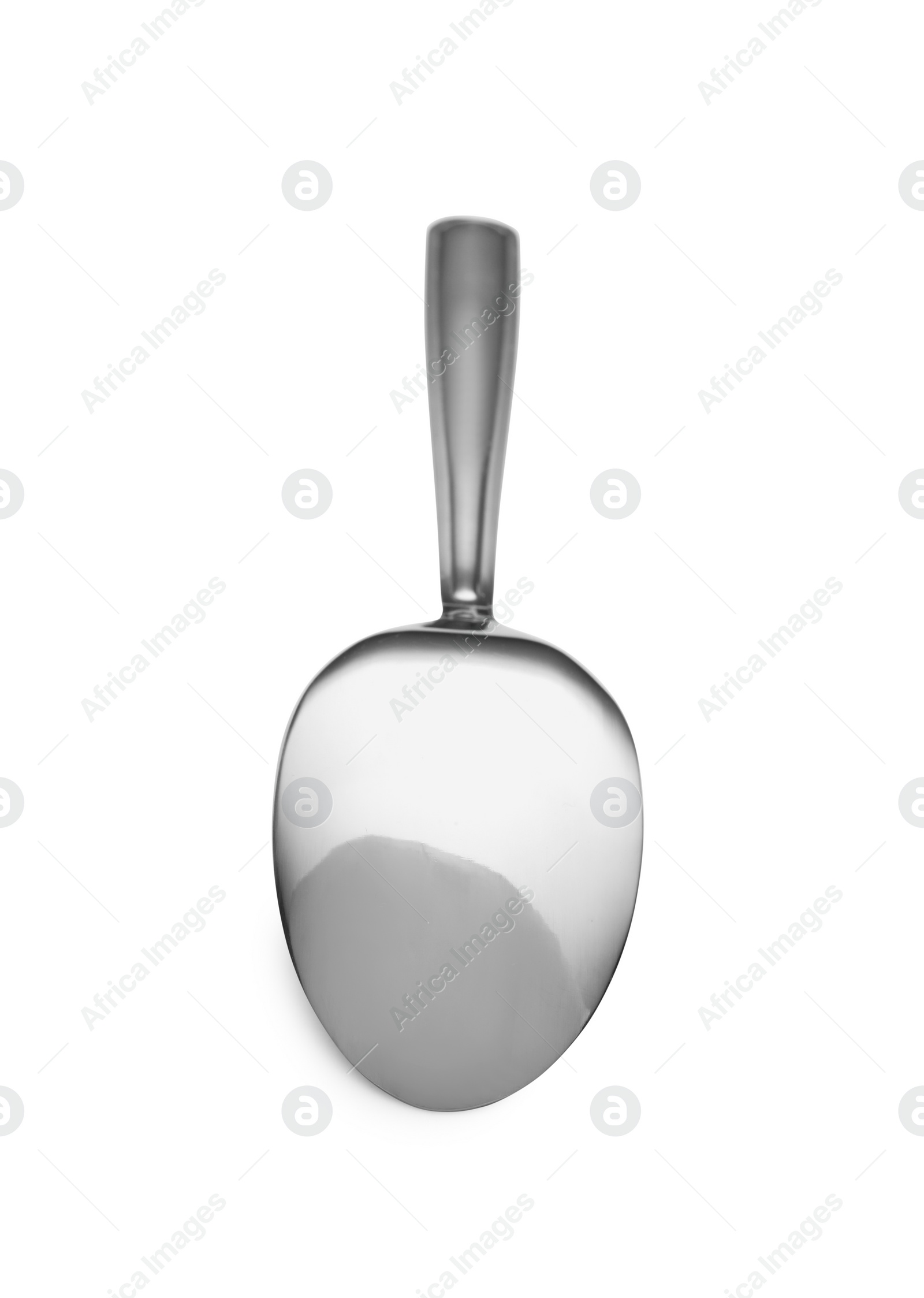 Photo of One new shiny spoon isolated on white