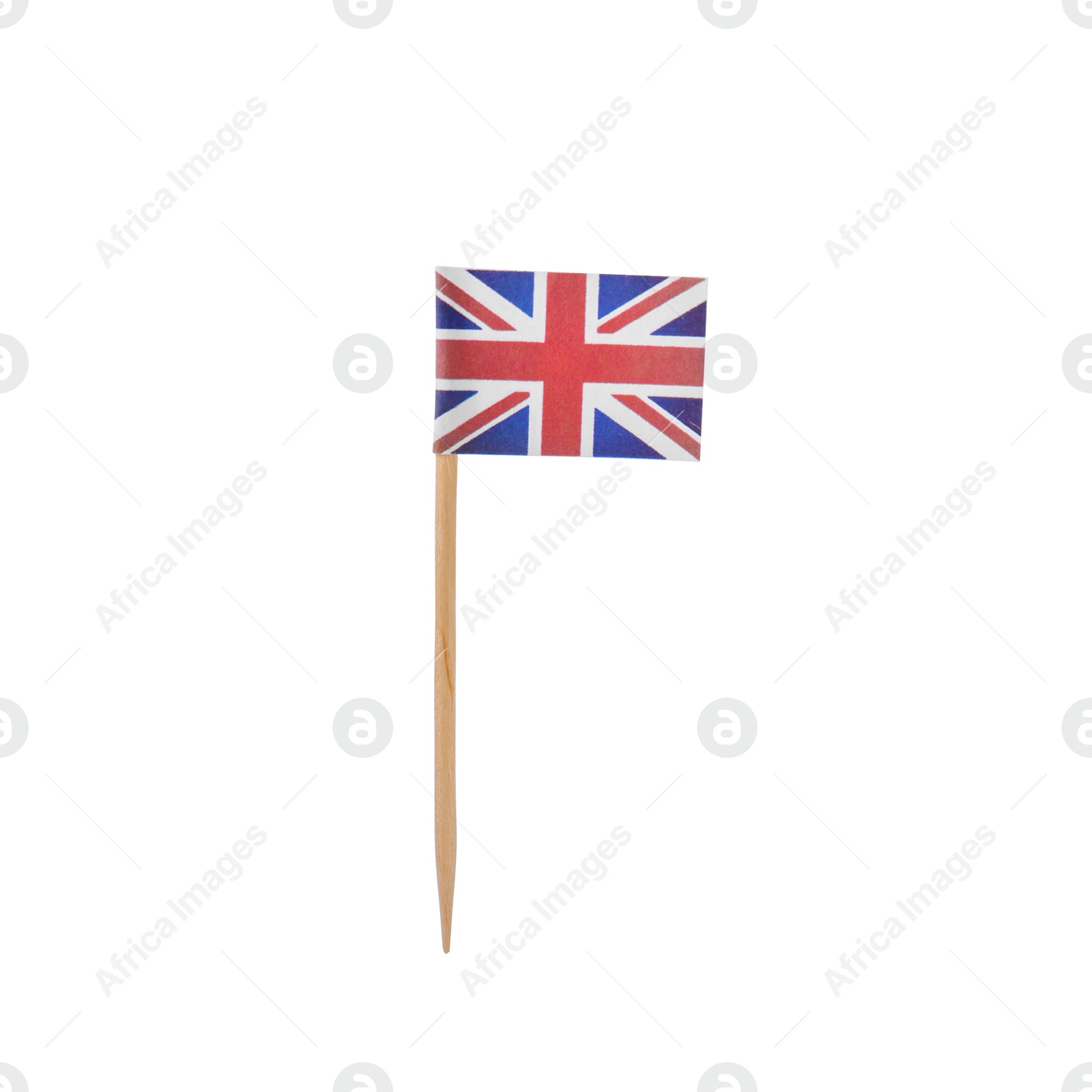 Photo of Small paper flag of United Kingdom isolated on white