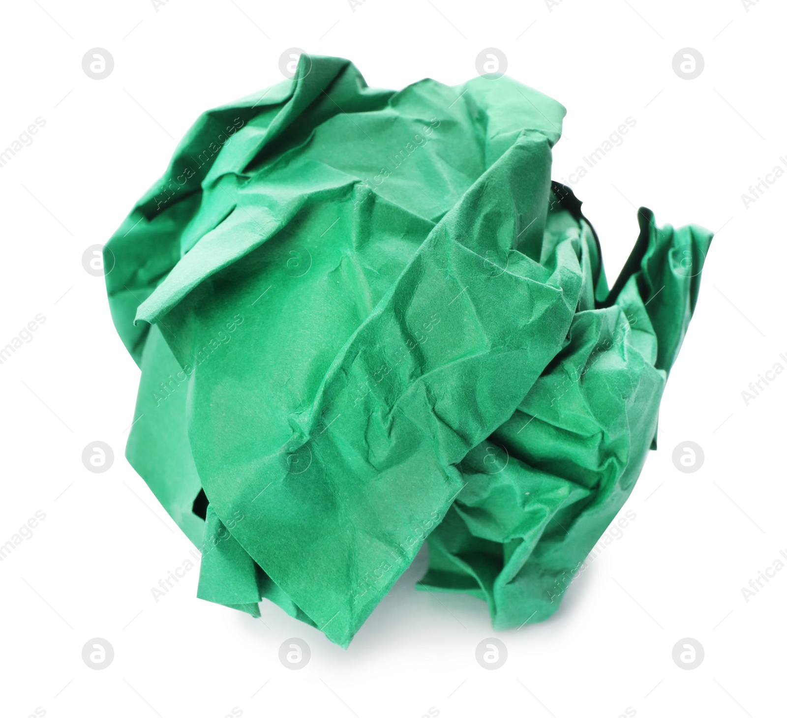 Photo of Color crumpled sheet of paper isolated on white