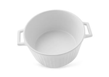 One empty ceramic pot isolated on white