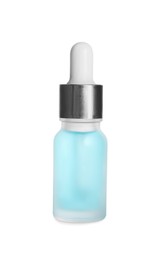 Photo of One bottle of cosmetic serum isolated on white