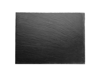 Black textured slate board on white background