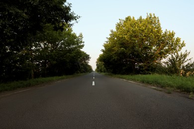 Photo of Beautiful view of asphalt road without transport