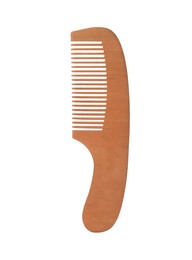 Photo of Bamboo hair comb isolated on white. Conscious consumption