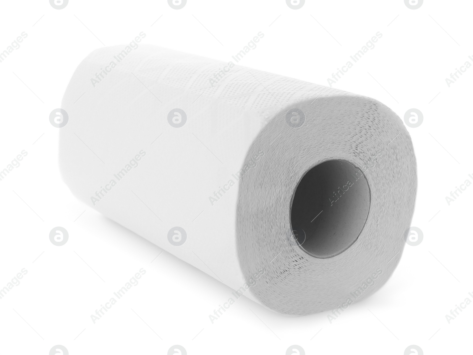 Photo of One roll of paper towels isolated on white