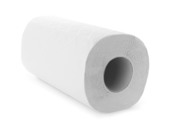 Photo of One roll of paper towels isolated on white