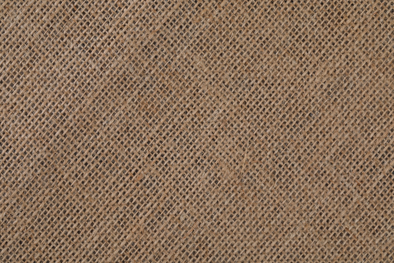 Photo of Brown burlap fabric as background, top view
