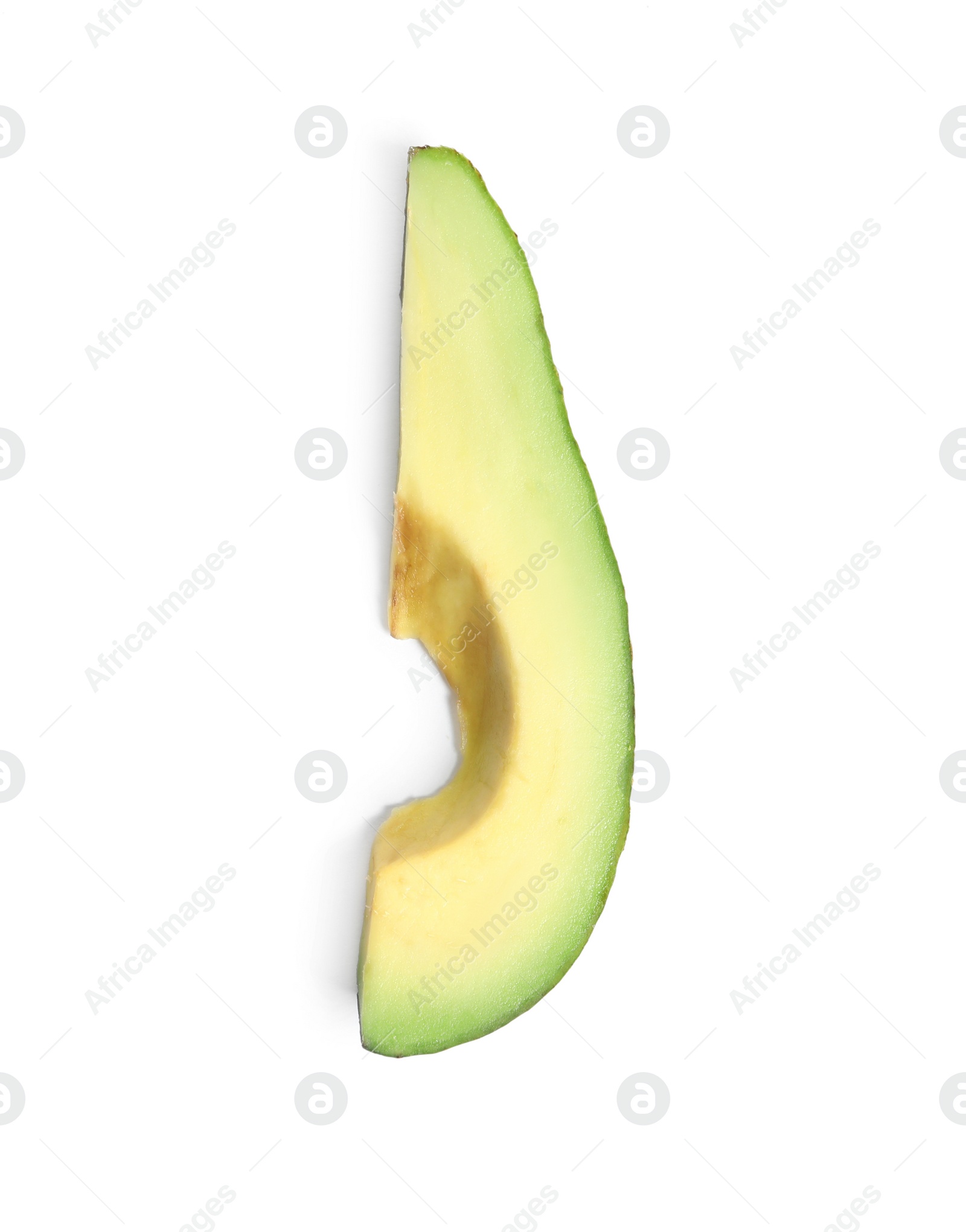 Photo of Slice of avocado on white background