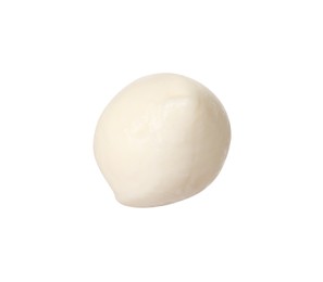 Photo of One ball of mozzarella cheese isolated on white