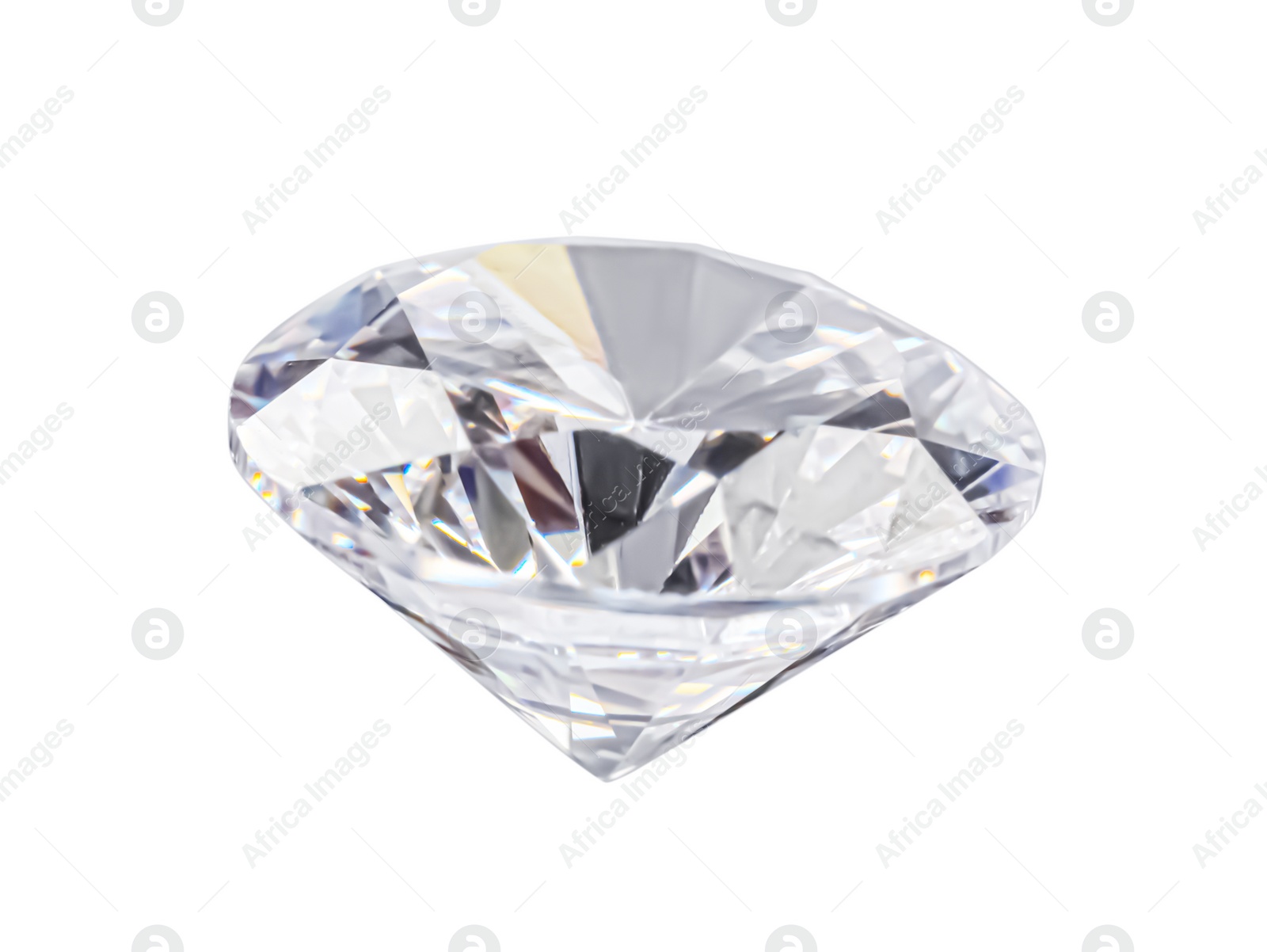 Photo of One beautiful shiny diamond on light background