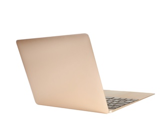 Photo of Laptop on white background. Modern technology