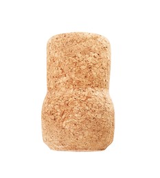Photo of One sparkling wine cork isolated on white