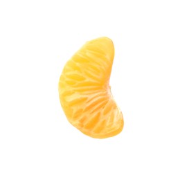 Photo of Piece of fresh juicy tangerine on white background