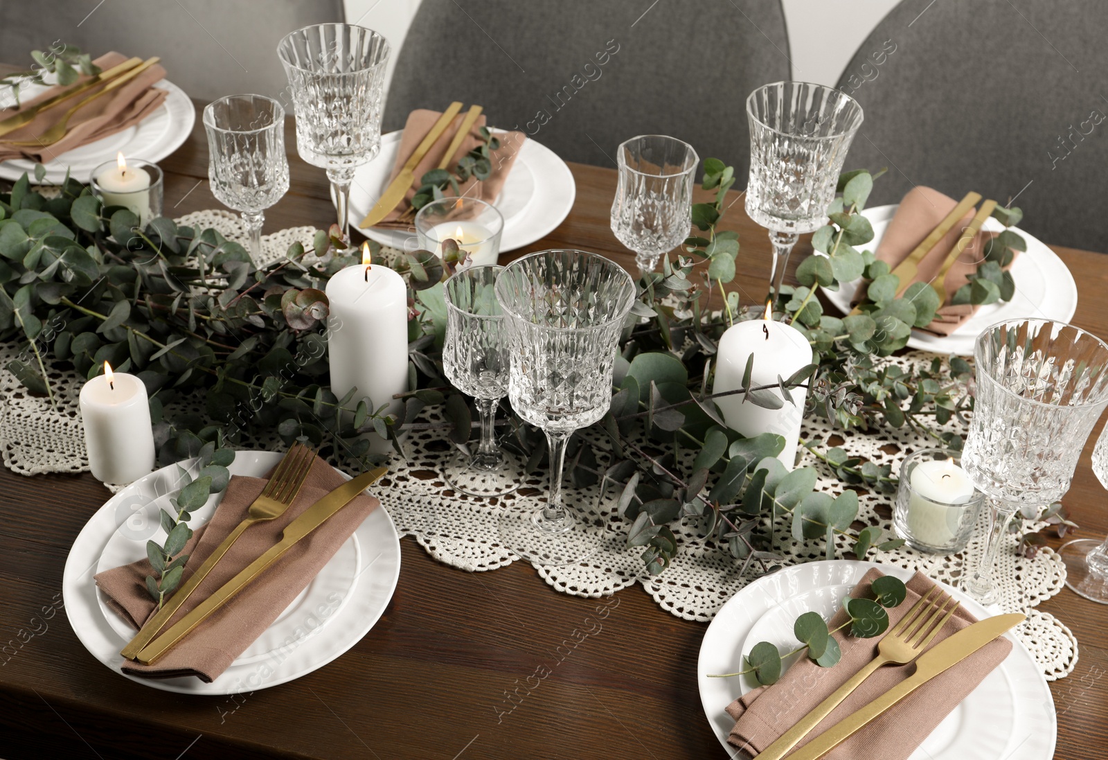 Photo of Stylish elegant table setting for festive dinner