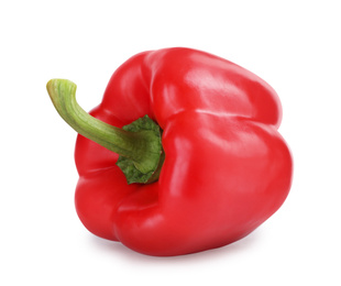 Photo of Ripe red bell pepper isolated on white