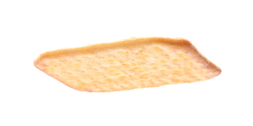 Crispy cracker isolated on white. Delicious snack