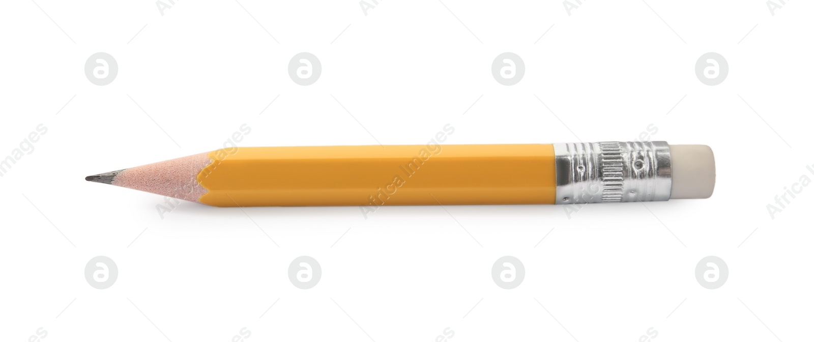 Photo of Sharp graphite pencil isolated on white. School stationery