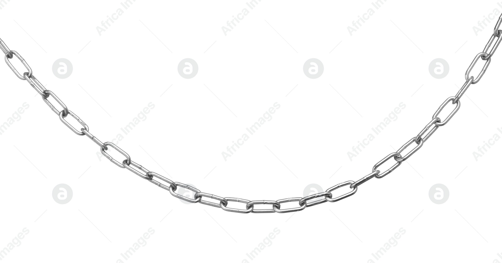 Photo of One common metal chain isolated on white