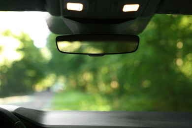 Photo of Clean rear view mirror in modern car