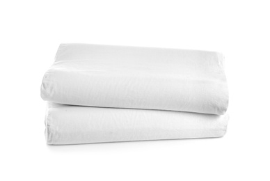 Photo of Clean soft orthopedic pillows on white background