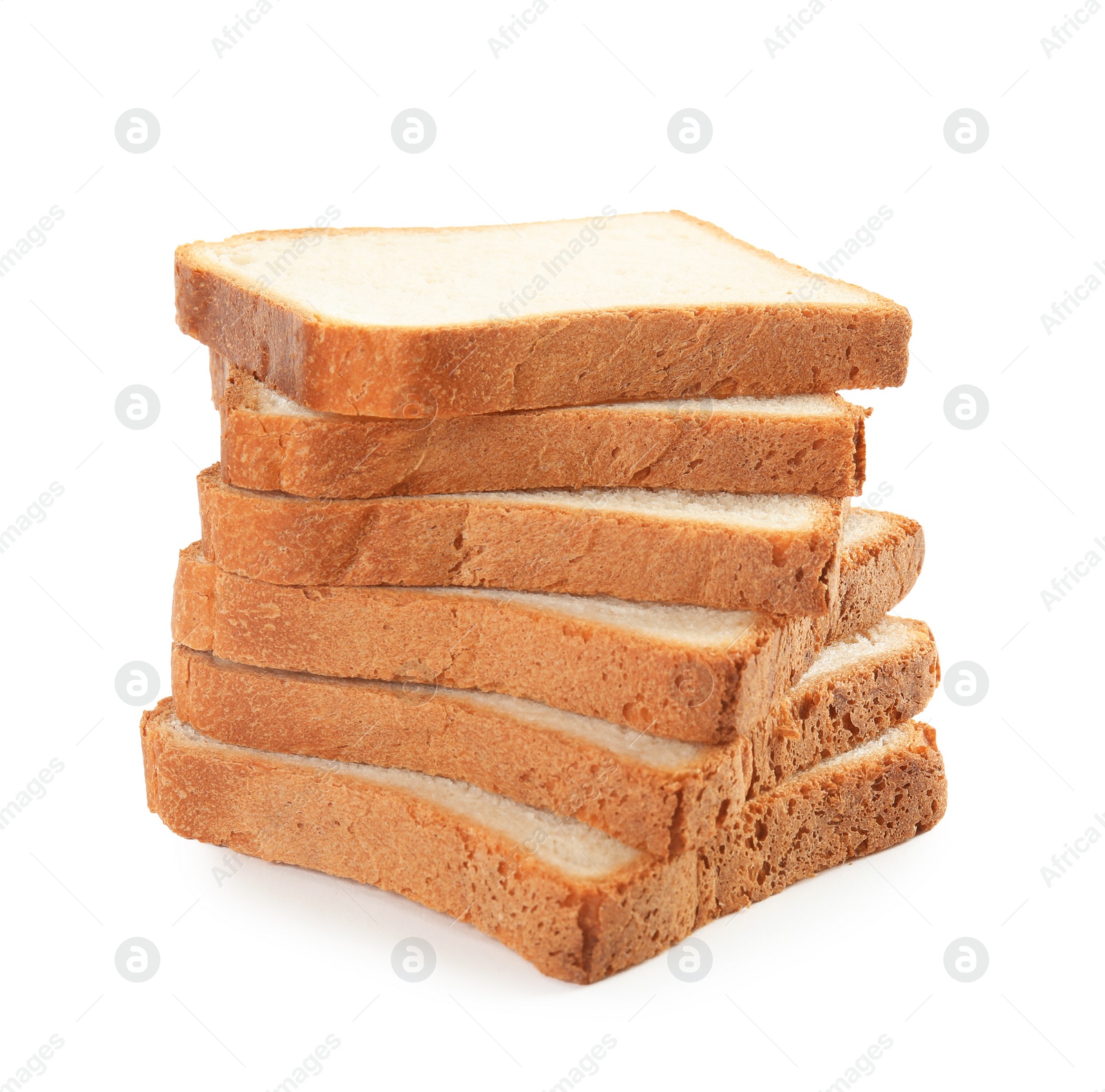 Photo of Fresh bread on white background. Baked goods