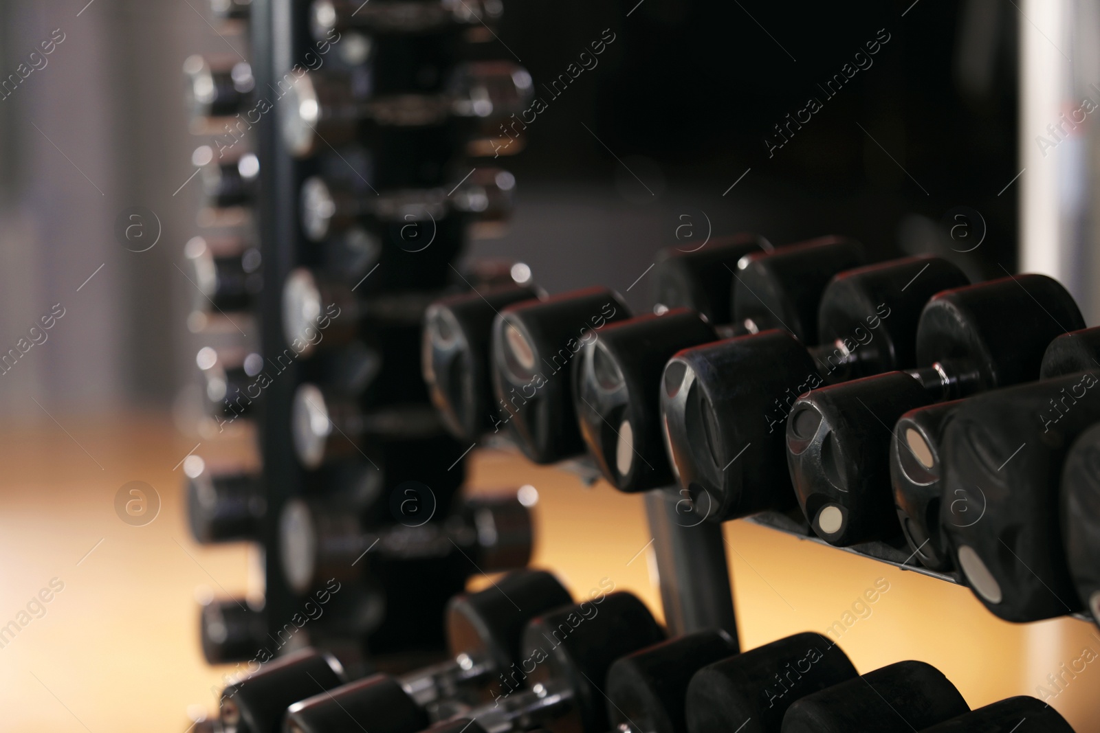 Photo of Modern sports equipment in gym. Healthy lifestyle