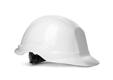 Photo of Safety hardhat isolated on white. Construction tool