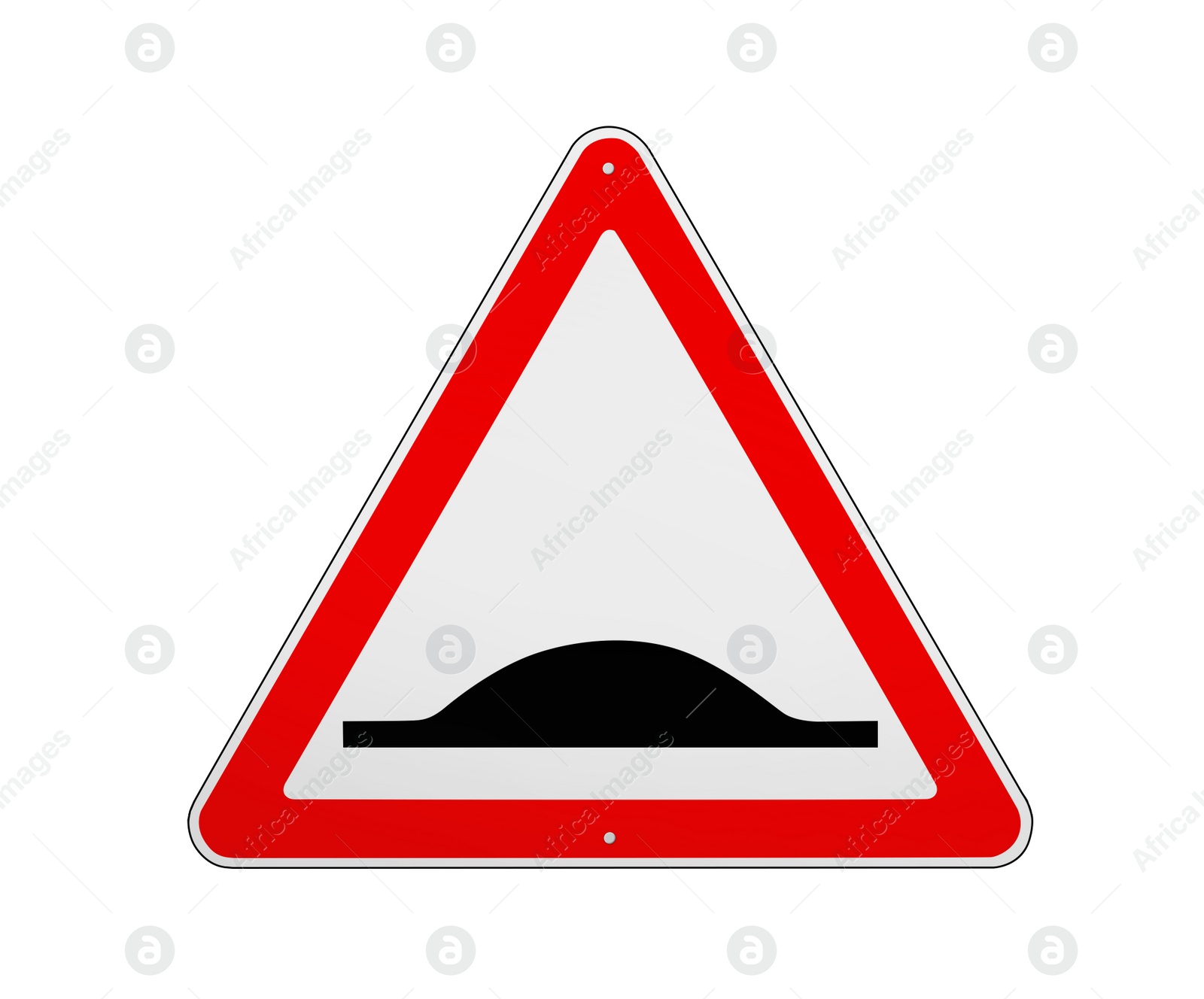 Illustration of Road sign Speed Bump isolated on white, illustration