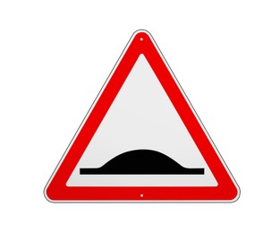 Illustration of Road sign Speed Bump isolated on white, illustration