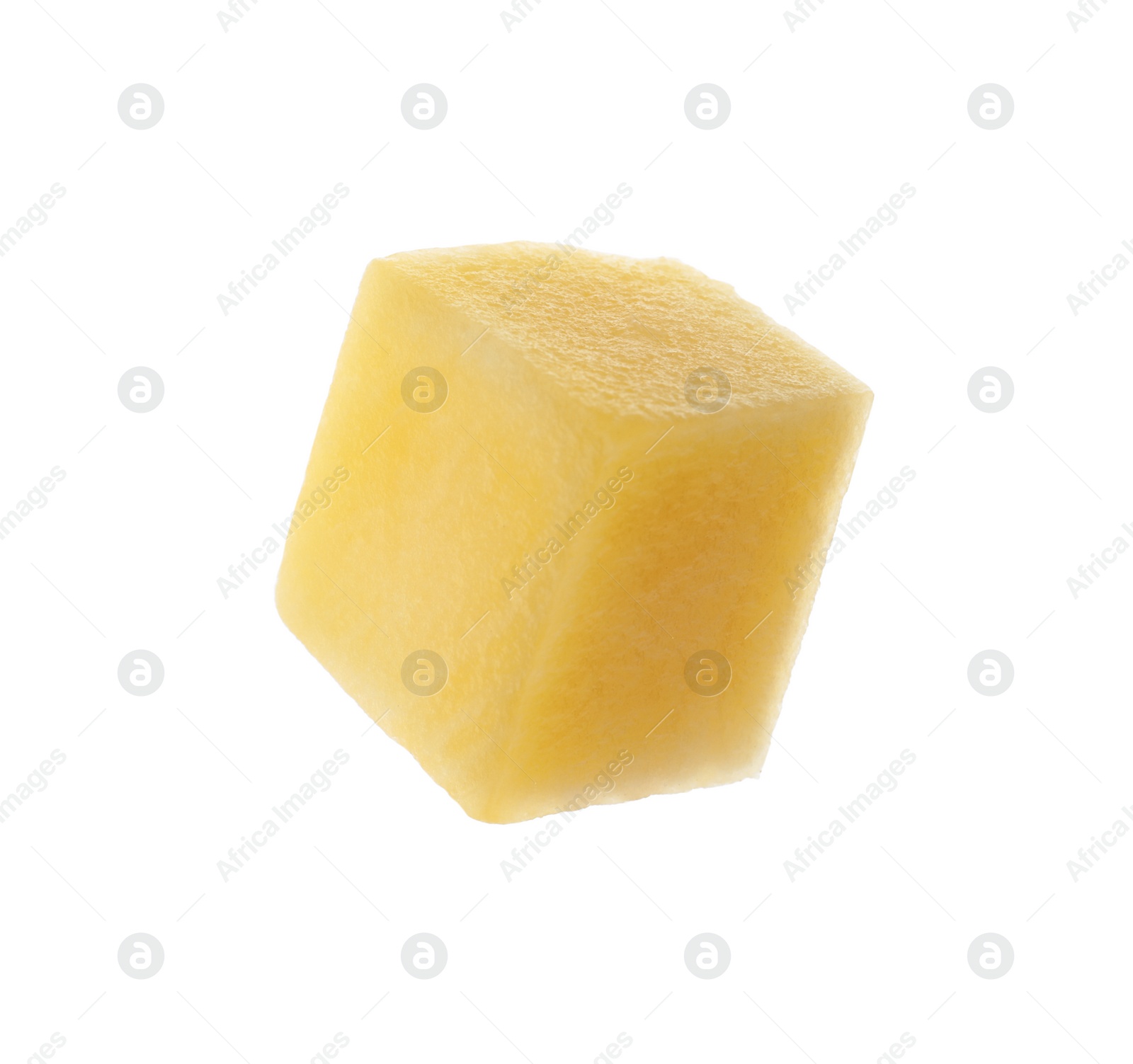 Photo of Tasty ripe mango cube isolated on white