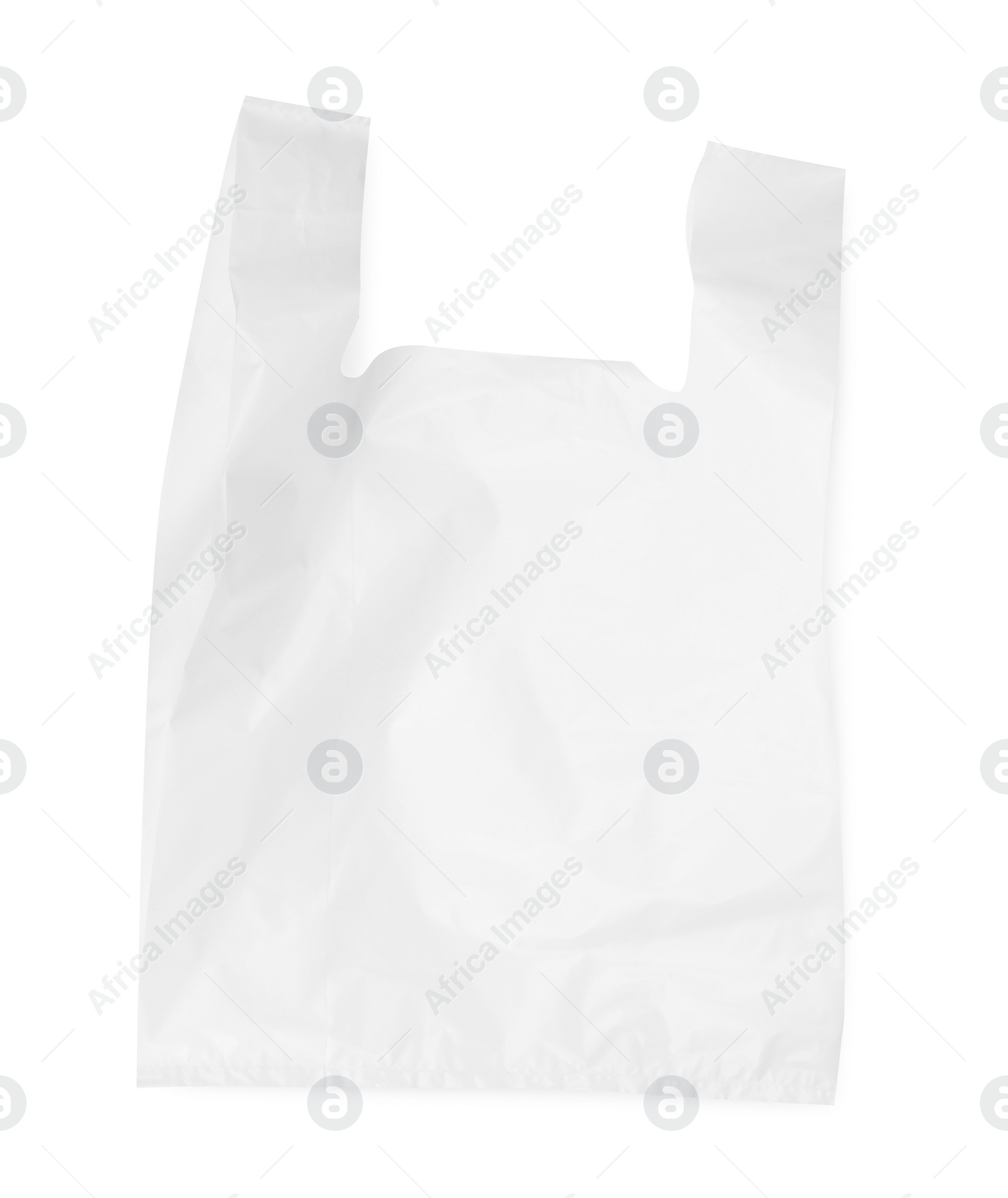 Photo of One plastic bag isolated on white, top view