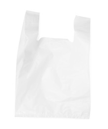 Photo of One plastic bag isolated on white, top view