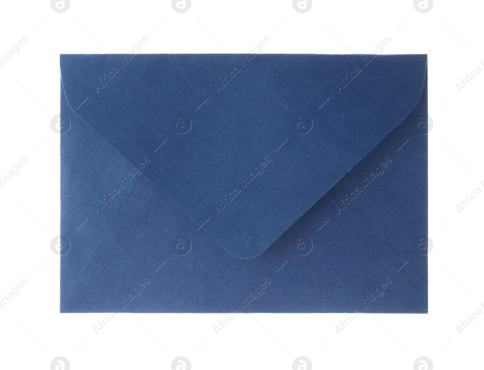 Photo of Blue paper envelope isolated on white. Mail service