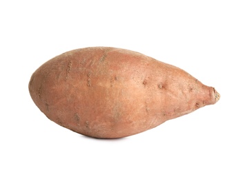 Whole ripe sweet potato isolated on white