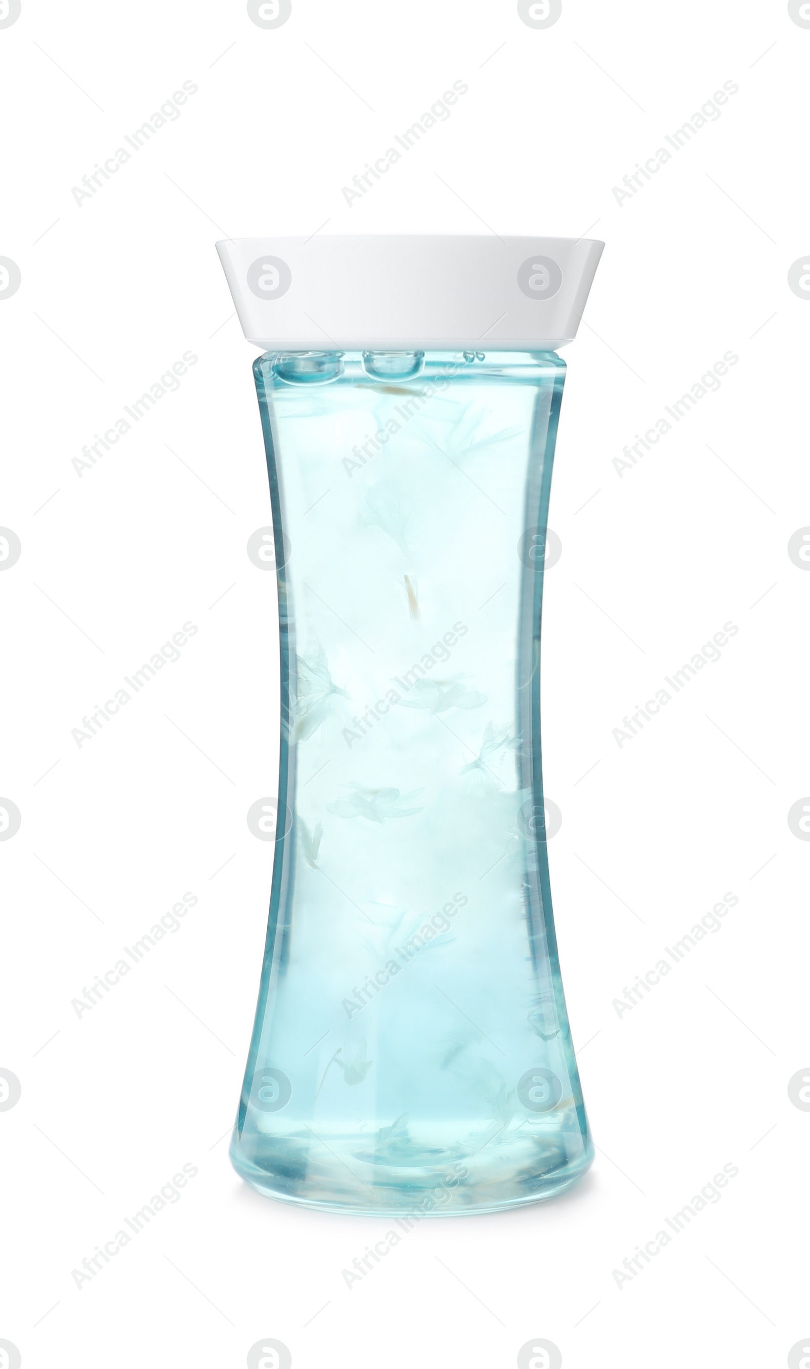 Photo of Bottle of luxury cosmetic product isolated on white