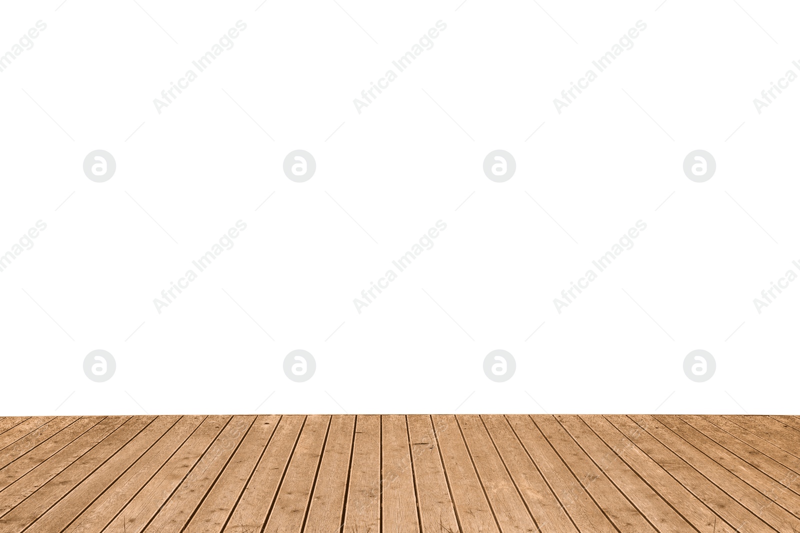 Image of Empty wooden surface isolated on white. Mockup for design