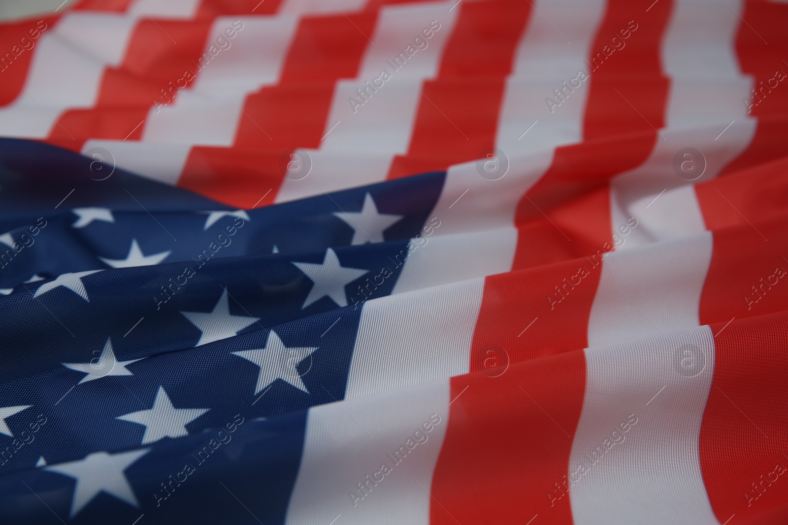 Photo of Flag of USA as background, closeup view