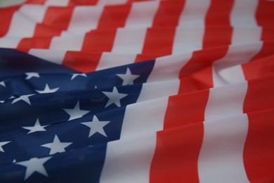 Photo of Flag of USA as background, closeup view