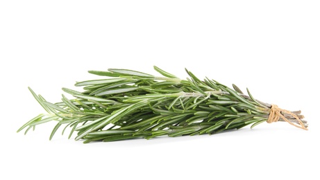 Photo of Bunch of fresh rosemary on white background