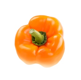 Photo of Ripe orange bell pepper isolated on white