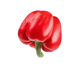 Ripe red bell pepper isolated on white