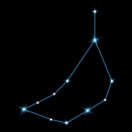Image of Capricornus (Capricorn) constellation. Stick figure pattern on black background