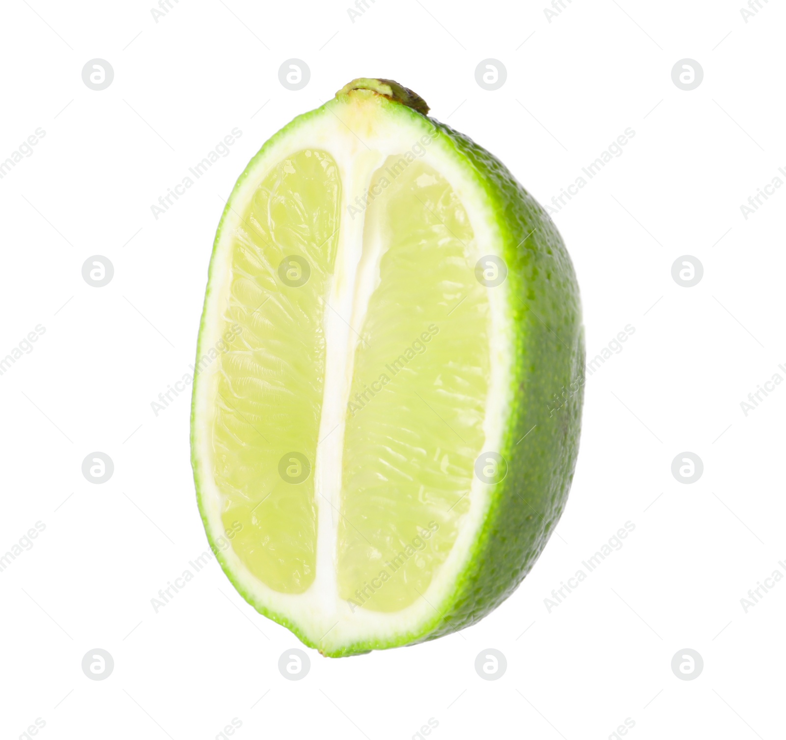 Photo of Citrus fruit. Sliced fresh ripe lime isolated on white